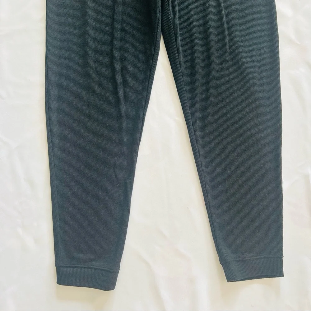 NWOT Victoria’s Secret PINK Medium Black Waffleknit Sleep Pants Pockets Pajamas